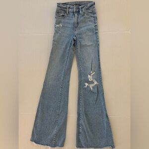 American Eagle Outfitters Light Blue-Wash Flare Jeans